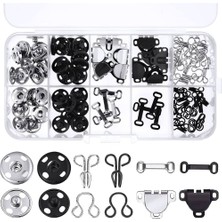 İğne İzi Dikiş Için 50 Çift Çıtçıtlı 3 Stil Kanca ve Göz Mandalı Giyim Için Dikiş Sabitleme Aletleri