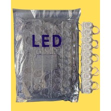 Powerr Led Aydınlatma 100 Adet 12 Volt 1.5 Watt Tek Lensli 3000K Günışığı 3030 LED Modül IP65 1 Paket
