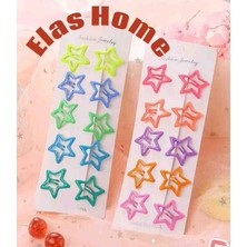 Elas Home Yıldız Toka Metalik Simli  Model 10' Lu