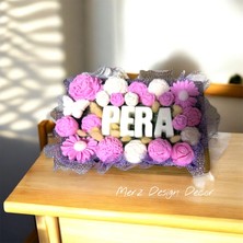 Merz Design Decor Kişiye Özel Tasarım Ahşap Sandıkta %100 Doğal  Hakiki Soya Wax Mum Buketi (Isim Için Bize Yazınız)