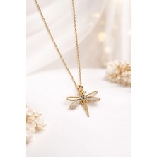 Gold Renkli Çelik Yusufçuk Kolye