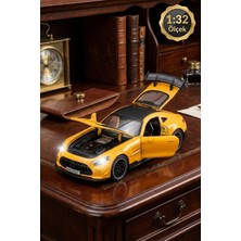 Craftivio 1:32 Metal Mercedes Amg Gt Çek Bırak Model Araba Sesli Işıklı Kapıları Açılan Oyuncak Araba 15CM