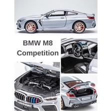 Craftivio Gri Işıklı Sesli 1:24 Ölçek Ince Detay Açılır Kapı Bmw M8 Competition Premium Model Araba