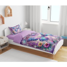 Sarel Kelebek Baskılı 3D Tek Kişilik Nevresim