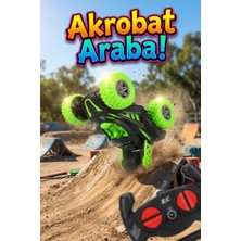 Craftivio Uzaktan Kumandalı Akrobat Araba - 360 Derece Dönen Takla Atan Çılgın Stunt Car - Yeşil