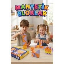 Craftivio Manyetik Bloklar 26 Parça 3D Puzzle Eğitici Zeka Oyunu - Mıknatıslı Yapı Inşa Seti