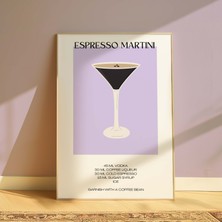 DES VU PRINT Espresso Martini Tarif Posteri, Kokteyl Mutfak Temalı Çerçevesiz Poster