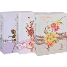 100'LÜK Kutulu Çiçek Desenli Fotoğraf Albümü - 10X15CM