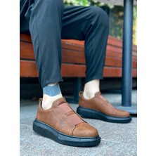 Baybonza BA0307 Boa Kalın Yüksek Taban Çift Bant Taba Siyah Erkek Ayakkabı