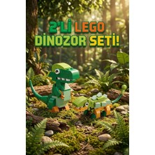 Craftivio 2'li Dinozor Blok Seti - T-Rex ve Ankylosaurus Yapboz Oyuncak (133 Parça) - LEGO Uyumlu Eğitici Set