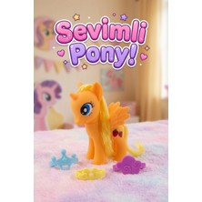 Craftivio Sevimli Kanatlı Pony Oyuncak Seti - Taranabilir Saçlı Aksesuarlı At Figür