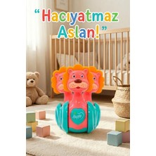 Craftivio Sevimli Aslan Hacıyatmaz Oyuncak Kırmızı - Sesli ve Çıngıraklı Sallanan Bebek Denge Oyuncağı