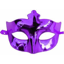 FRY Mor Renk Kostüm Partisi Ekstra Parlak Balo Maskesi 15X10 cm