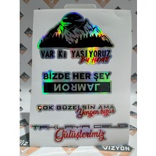 Hologram Kart Araba Arka Cam Yazıları 1 Adet Hologramlı Yeni Model