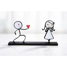 M&D Design Sevgililer Günü Hediyesi Romantik Çift Figürü – Aşk Temalı Dekoratif Masa Üstü Biblo