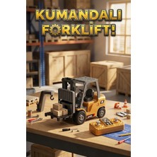 Craftivio Uzaktan Kumandalı Şarjlı Mini Forklift Oyuncak - Yük Kaldıran Işıklı Iş Makinesi Metal Alaşım