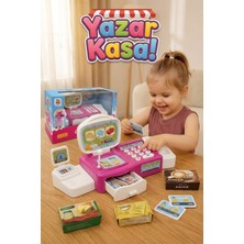 Craftivio Sesli Oyuncak Yazar Kasa Market Seti - Pilli, Aksesuarlı, Hesap Makineli Evcilik Oyuncağı (Pembe)