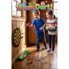 Craftivio 15 cm Mini Dart Tahtası Seti - 2 Adet Metal Uçlu Ok Dahil - Duvar ve Ofis Tipi Hedef Oyunu