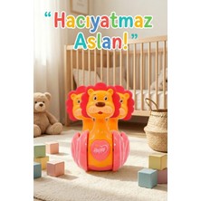 Craftivio Sevimli Aslan Hacıyatmaz Oyuncak Sarı - Sesli ve Çıngıraklı Sallanan Bebek Denge Oyuncağı
