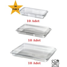 30 Parça Plastik Kullan At Kilitli Kapaklı Tatlı Taşıma Kabı