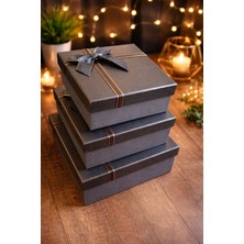 Ecoflex Kare Kurdeleli Hediye Kutusu Boş 3 Lü