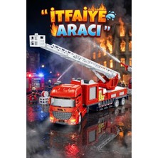 Craftivio Büyük Boy Oyuncak Itfaiye Kamyonu - 360° Dönen Uzayan Merdivenli Itfaiye Aracı