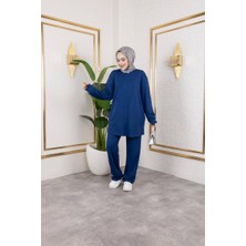 Ebrita Moda Uzun Kollu Beli Lastikli Rahat Kalıp Taş Detaylı Kadın Eşofman Takımı