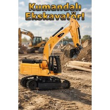 Craftivio Uzaktan Kumandalı Şarjlı Kepçe Ekskavatör - Sesli Işıklı Hareketli Paletli Büyük Iş Makinesi Oyuncak