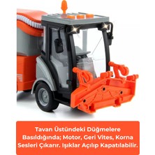 Craftivio Sesli Işıklı Sürtmeli Oyuncak Turuncu Temizlik Arabası 20 cm