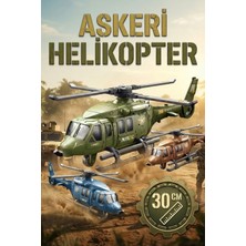 Craftivio 1:55 Ölçek Askeri Helikopter Oyuncak - Hareketli Pervane 30 cm Büyük Boy - Sürtmeli Model