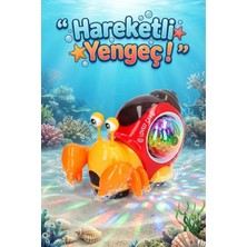 Craftivio Işıklı Müzikli Hareketli Yengeç Oyuncak Turuncu - Projektörlü Emekleme Arkadaşım Dans Eden Salyangoz