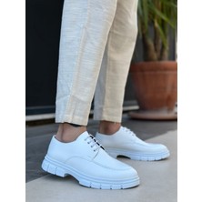 Baybonza BA0237 Bağcıklı Rugan Klasik Yüksek Taban Beyaz Casual Erkek Ayakkabı