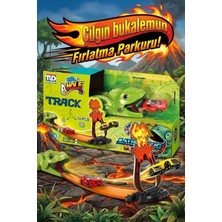 Craftivio Çılgın Bukalemun Fırlatıcılı Araba Yarış Seti - Yanardağ Atlayışlı Akrobasi Oyuncak Araba Parkuru