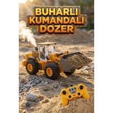 Craftivio Uzaktan Kumandalı Buharlı Dozer - 9 Kanallı Metal Kepçeli Işıklı ve Sesli Şarjlı Iş Makinesi Oyuncak
