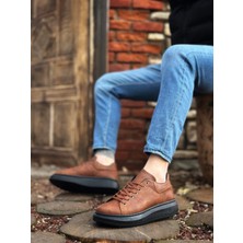 Baybonza BA0547 Boa Kalın Yüksek Taban Taba Siyah Bağcıklı Spor Erkek Ayakkabı