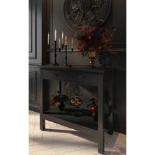 Dufon Alna 2 Çekmeceli, Dekoratif Siyah Mdf Dresuar