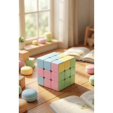 Craftivio Macaron 3x3 Zeka Küpü - Hızlı Pürüzsüz Dönüş Profesyonel - Stickerless Pastel Renkli Sabır Küpü