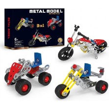 Craftivio 3 In 1 Metal Motor Yapım Seti - 143 Parça Eğitici Mekanik Montaj Oyuncağı Zeka Geliştirici Araç Kiti