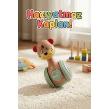 Craftivio Sevimli Kaplan Müzikli Hacıyatmaz Kahverengi - Eğitici Bebek Oyuncağı - Sesli Hareketli Denge Figürü