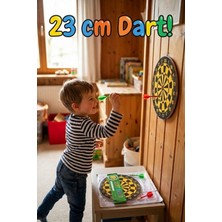 Craftivio 23 cm Klasik Dart Tahtası ve 2 Adet Metal Uçlu Ok Seti - Duvar Hedef Oyunu