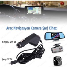 TNX ESLIFETECH26AKSESUAR Hs-5 Pin Uçlu Araç Navigasyon-Kamera Şarj Cihazı 5V-500MAH-2 Metre Kablo Uzunluğu