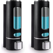 Modella Life Modella Home 2 Adet Siyah 400 ml Duvara Monte Manuel Sabunluk Banyo , Mutfak El Sıvı Şampuan Duş Jel