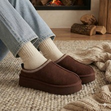 Gür Moda Içi Kürklü Ortopedik Hafif Kaymaz Taban Sıcak Tutan Terlik- Ayakkabı Süet