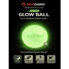 GiGwi Skipdawg Neon Glow Köpek Oyun Topu - Karanlıkta Parlayan Top - Orta Irk