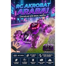 Craftivio Uzaktan Kumandalı El Hareket Sensörlü Akrobat Araba 360 Derece Dönen Şarjlı Işıklı 4WD Drift Arabası