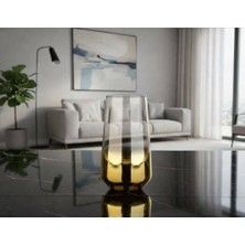 Rova Tr  Büyük Serisi Titanyum Kaplama Lüks Cam  Bardak Seti - 6 Adet Su Bardağı