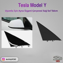 AutoPit 3D Tesla Model Y(2020-2023) Uyumlu Ayna Üçgeni Çerçevesi Sağ Sol Takım