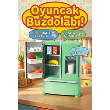 Craftivio Müzikli Sesli ve Dokunmatik Ekranlı Oyuncak Buzdolabı Seti - 12 Parça Aksesuarlı Evcilik Oyuncakları