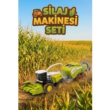 Craftivio Die-Cast Metal Silaj Makinesi ve Römork Seti - Sürtmeli Çiftlik Oyuncak Traktör Biçerdöver