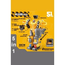Craftivio 5 In 1 Dönüşen Robot Iş Makineleri Seti - Sök Tak Parçalanabilir Eğitici Oyuncak (51 Parça)